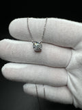 18" 14k White Gold Chain & 2ct E-F VS1 Lab Diamond Solitaire Pendant