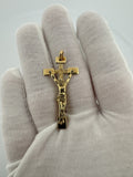 2" 14k Yellow Gold Crucifix on Square Cross High Detail 3mm Bail 4.0g