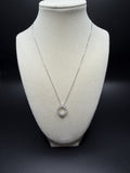 18" Adjustable Silver Cable Chain with 15mm 1/2ctw VS/VVS Lab Diamond Circle Pendant 2.0g