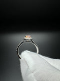 Size 7 14k White Gold .55ct Fancy Pink VS1 Pear Lab Diamond Center & .35ctw E VVS2 Lab Diamonds on Band EGL Certified 2.52g
