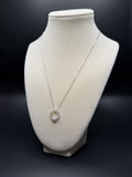 18" Adjustable Silver Cable Chain with 15mm 1/2ctw VS/VVS Lab Diamond Circle Pendant 2.0g