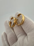 20mm x 6mm 14k Yellow Gold Flat Edge Hoops 3.0g