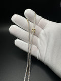 18" Gold over Silver 7ctw VS/VVS Lab Diamond Tennis Chain 2.6mm 11.9g