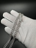 24" 8mm 30ctw Moissanite Silver Cuban Link 93.6g