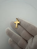 1.25" 14k Yellow Gold Flared Cross with Cutout Detail 3.1mm Bail 1.65g
