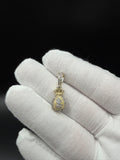 1" 10k Yellow Gold 1/3ctw Natural Diamond Money Bag 5.7mm Bail 2.4g