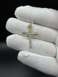 1.5" 10k Yellow Gold 1/3ctw Natural Diamond Nail Cross 4.2mm Bail 2.8g