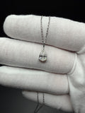 16-18" Adjustable Silver Cable Chain with 1ct Pear Shape VS/VVS Lab Diamond Solitaire Pendant 1.5g