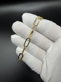 7.25" 14k Yellow Gold Paperclip Bracelet 7mm 3.7g