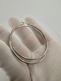 55mm 14k White Gold Thin Fancy Hoops 2.94g