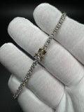 7.5" Gold over Silver 5ctw VS/VVS Lab Diamond Tennis Bracelet 3mm 6.6g