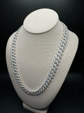 22" 14mm 25ctw Moissanite Silver Cuban Link 139.5g
