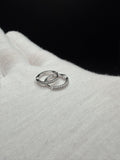 10mm 14k White Gold 1/10ctw Natural Diamond Huggies .84g