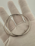 45mm 14k White Gold Thin Hoops 4.22g