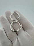 25mm Thin Silver Hoop Earrings 3.5g