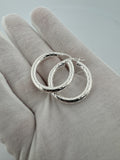 30mm Silver Hoop Earrings 7.1g