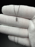 16-18" Adjustable Silver Cable Chain with 1/4ct Emerald Cut VS/VVS Lab Diamond Solitaire Pendant 1.1g