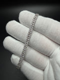7.25" Silver Double Row Moissanite Tennis Bracelet 4.5mm 9.5g