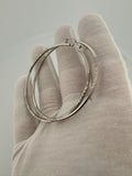 55mm 14k White Gold Thin Fancy Hoops 2.94g