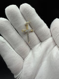 1.5" 10k Yellow Gold 1/3ctw Natural Diamond Nail Cross 4.2mm Bail 2.8g
