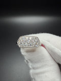 Size 7 Silver .8ctw VS/VVS 3 Row Lab Diamond Fashion Ring 3.2g