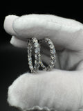 20mm Silver 3ctw E VS1 Lab Diamond Inside Out Hoops 4.4g