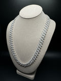 24" 14mm 26ctw Moissanite Silver Cuban Link 152.7g