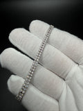 7.25" Silver Double Row Moissanite Tennis Bracelet 4.5mm 9.5g