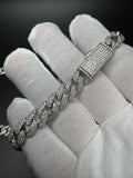 22" 10mm 30ctw Moissanite Silver Cuban Link 103.5g