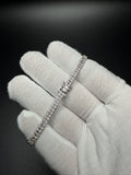 7.25" Silver Double Row Moissanite Tennis Bracelet 4.5mm 9.5g
