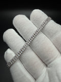 7.25" Silver Double Row Moissanite Tennis Bracelet 4.5mm 9.5g