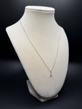 16-18" Adjustable Silver Cable Chain with 1/4ct Pear Shape VS/VVS Lab Diamond Solitaire Pendant 1.2g