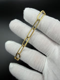 7.25" 14k Yellow Gold Paperclip Bracelet 7mm 3.7g