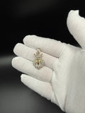1.5" 10k Yellow Gold 3/4ctw Natural Diamond Lion with Crown 3.3g