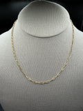 16" 14k Yellow Gold Paperclip Chain 2mm 2.14g