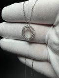 18" Adjustable Silver Cable Chain with 15mm 1/2ctw VS/VVS Lab Diamond Circle Pendant 2.0g