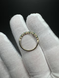 Size 7 10k Yellow Gold Lab Emerald & Diamond Alternating Fashion Band 1.2g