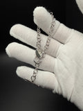 7" Silver Tiff Style Rolo Bracelet with Heart Charm 7.9g