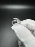 Size 7 Silver 1.5ctw VS/VVS Snake Bypass Ring 3.6g