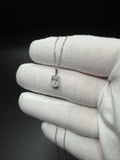 16-18" Adjustable Silver Cable Chain with 1ct Oval VS/VVS Lab Diamond Solitaire Pendant 1.6g