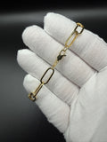 7.25" 14k Yellow Gold Paperclip Bracelet 7mm 3.7g