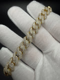 8" 10mm gold over silver moissanite Cuban bracelet, 6.89ctw D VVS1, 33.4g – Ott Family Jewelry (7)