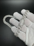 22" 14mm 25ctw Moissanite Silver Cuban Link 139.5g