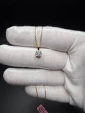 18" Gold over Silver Herme$ Chain & 6mm VS/VVS Lab Diamond Solitaire Pendant 2.0g