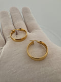 20mm x 6mm 14k Yellow Gold Flat Edge Hoops 3.0g