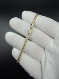 7.5" 14k Yellow Gold Franco 3mm 9.7g