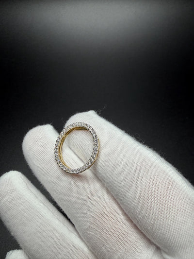 20mm 14k Yellow Gold 1/2ctw VS/VVS Lab Diamond Circular Slide Pendant 2.0g