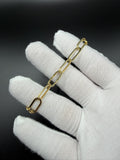 7.25" 14k Yellow Gold Paperclip Bracelet 7mm 3.7g