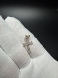 1" 10k Yellow Gold Ankh 1/5ctw Natural Diamond Pendant 3mm Bail 1.33g