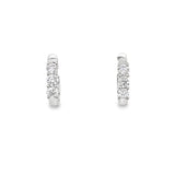0.50ctw lab grown diamond 3-stone huggie hoop earrings in 14K white gold - Ott Family Jewelry